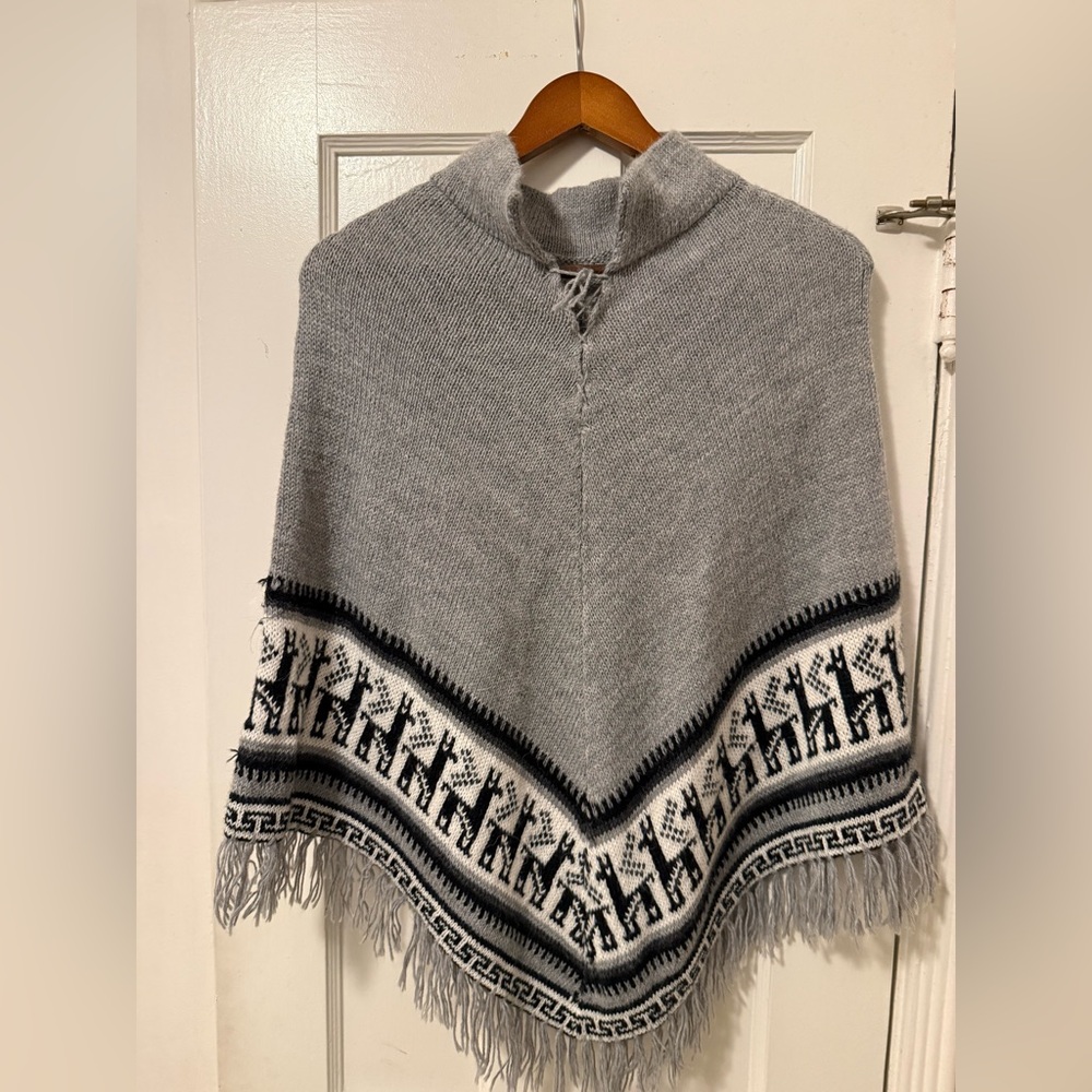 Gray Women's Poncho